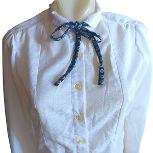 Vintage Women's Small Blouse 1970's Boho Tie Ribbon Ultra thin Cottagecore